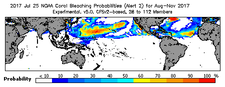 Current Bleaching Heat Stress Outlook Probability - Alert Level 2