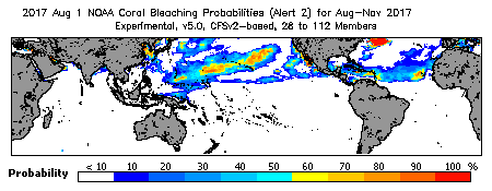 Current Bleaching Heat Stress Outlook Probability - Alert Level 2