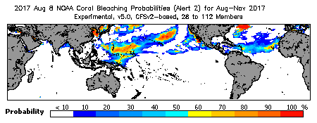 Current Bleaching Heat Stress Outlook Probability - Alert Level 2