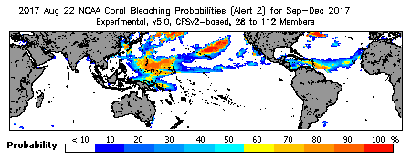 Current Bleaching Heat Stress Outlook Probability - Alert Level 2