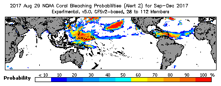 Current Bleaching Heat Stress Outlook Probability - Alert Level 2