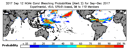 Current Bleaching Heat Stress Outlook Probability - Alert Level 2