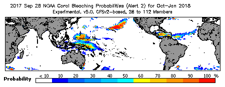 Current Bleaching Heat Stress Outlook Probability - Alert Level 2