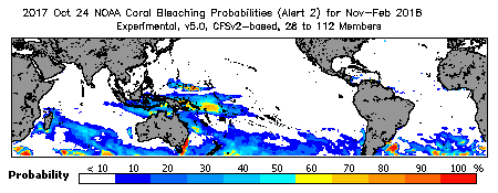 Current Bleaching Heat Stress Outlook Probability - Alert Level 2