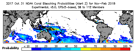 Current Bleaching Heat Stress Outlook Probability - Alert Level 2