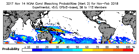 Current Bleaching Heat Stress Outlook Probability - Alert Level 2