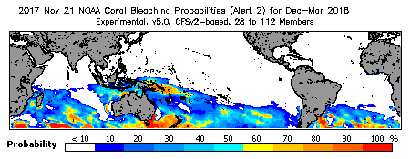 Current Bleaching Heat Stress Outlook Probability - Alert Level 2