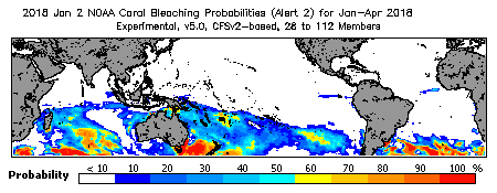 Current Bleaching Heat Stress Outlook Probability - Alert Level 2