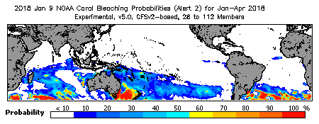 Current Bleaching Heat Stress Outlook Probability - Alert Level 2