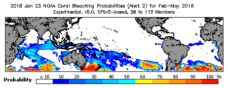 Current Bleaching Heat Stress Outlook Probability - Alert Level 2