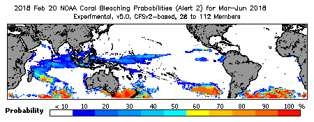 Current Bleaching Heat Stress Outlook Probability - Alert Level 2