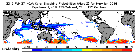 Current Bleaching Heat Stress Outlook Probability - Alert Level 2