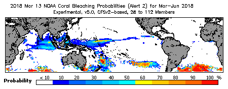 Current Bleaching Heat Stress Outlook Probability - Alert Level 2