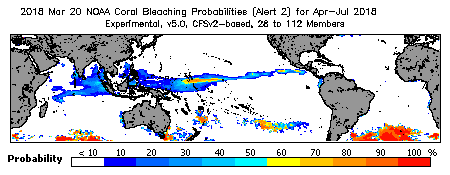 Current Bleaching Heat Stress Outlook Probability - Alert Level 2