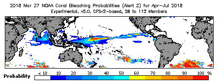 Current Bleaching Heat Stress Outlook Probability - Alert Level 2