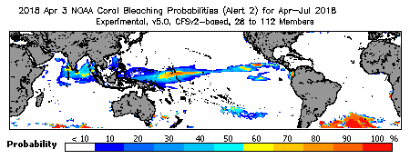 Current Bleaching Heat Stress Outlook Probability - Alert Level 2