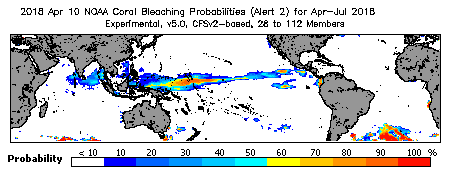 Current Bleaching Heat Stress Outlook Probability - Alert Level 2