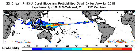 Current Bleaching Heat Stress Outlook Probability - Alert Level 2