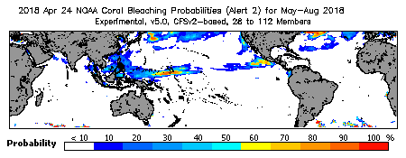 Current Bleaching Heat Stress Outlook Probability - Alert Level 2