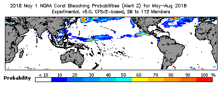 Current Bleaching Heat Stress Outlook Probability - Alert Level 2