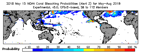 Current Bleaching Heat Stress Outlook Probability - Alert Level 2