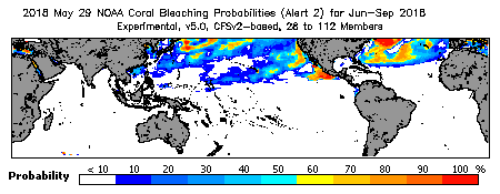 Current Bleaching Heat Stress Outlook Probability - Alert Level 2