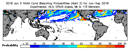 Current Bleaching Heat Stress Outlook Probability - Alert Level 2