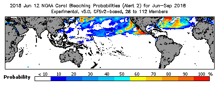 Current Bleaching Heat Stress Outlook Probability - Alert Level 2