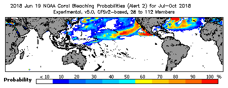 Current Bleaching Heat Stress Outlook Probability - Alert Level 2