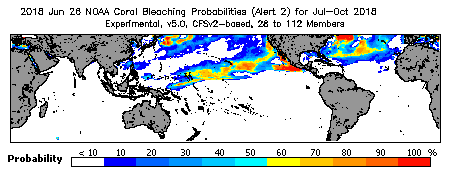 Current Bleaching Heat Stress Outlook Probability - Alert Level 2