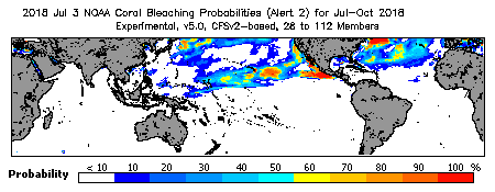 Current Bleaching Heat Stress Outlook Probability - Alert Level 2