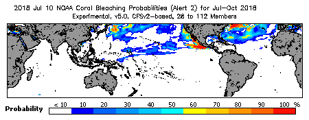 Current Bleaching Heat Stress Outlook Probability - Alert Level 2