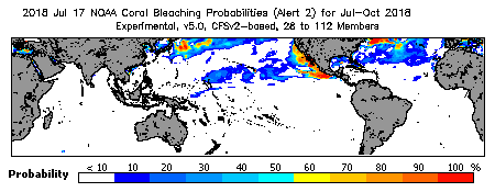 Current Bleaching Heat Stress Outlook Probability - Alert Level 2