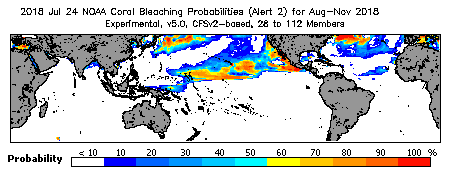 Current Bleaching Heat Stress Outlook Probability - Alert Level 2