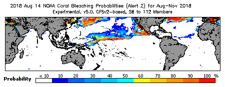 Current Bleaching Heat Stress Outlook Probability - Alert Level 2