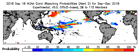 Current Bleaching Heat Stress Outlook Probability - Alert Level 2