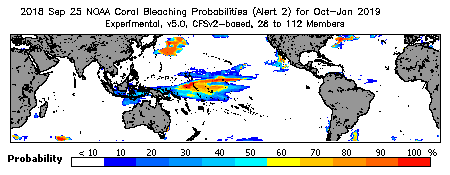 Current Bleaching Heat Stress Outlook Probability - Alert Level 2