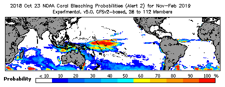 Current Bleaching Heat Stress Outlook Probability - Alert Level 2