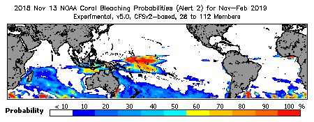 Current Bleaching Heat Stress Outlook Probability - Alert Level 2