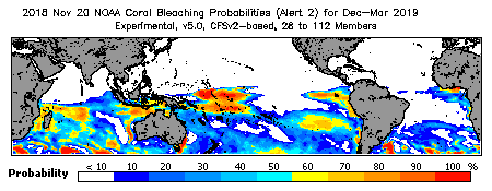 Current Bleaching Heat Stress Outlook Probability - Alert Level 2