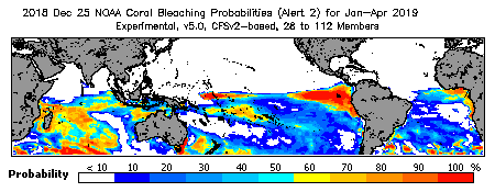 Current Bleaching Heat Stress Outlook Probability - Alert Level 2