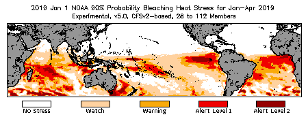 Bleaching Outlook - 90% probability