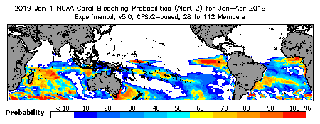 Current Bleaching Heat Stress Outlook Probability - Alert Level 2