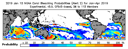 Current Bleaching Heat Stress Outlook Probability - Alert Level 2