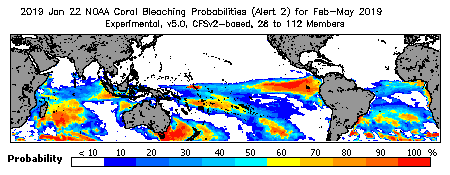 Current Bleaching Heat Stress Outlook Probability - Alert Level 2