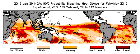 Bleaching Outlook - 90% probability