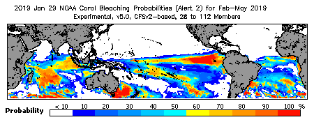 Current Bleaching Heat Stress Outlook Probability - Alert Level 2