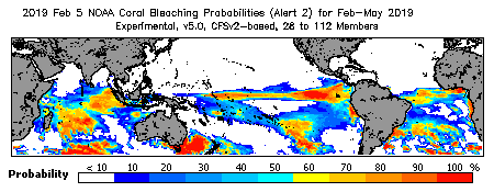 Current Bleaching Heat Stress Outlook Probability - Alert Level 2