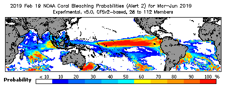 Current Bleaching Heat Stress Outlook Probability - Alert Level 2