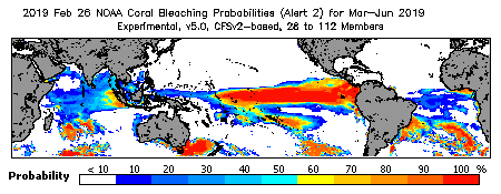 Current Bleaching Heat Stress Outlook Probability - Alert Level 2